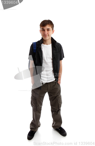 Image of Standing student hands in pockets