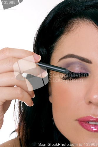 Image of Makeup application closeup