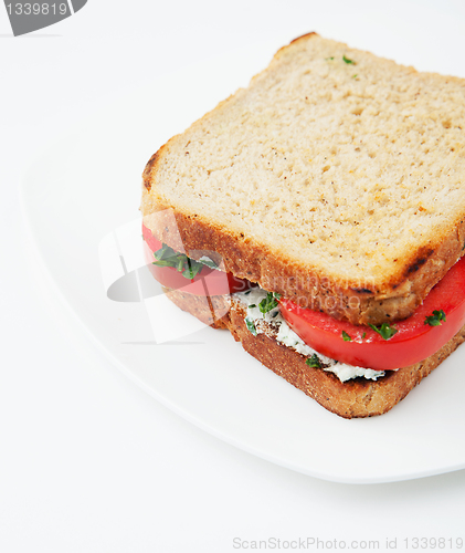 Image of Sandwich with tomatoes and cheese 