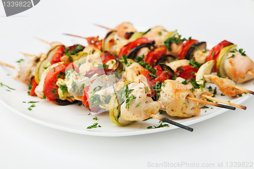 Image of Grilled chicken skewers