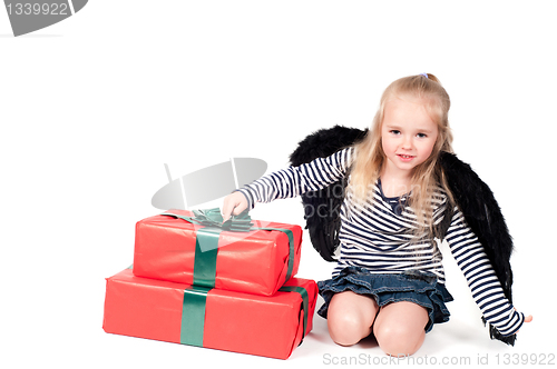 Image of Little cute girl in studio