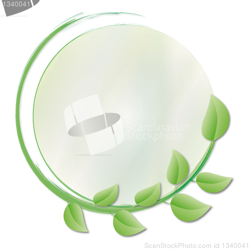 Image of circle of green leaves