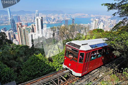 Image of Tourist tram at the Peak, Hong Kong