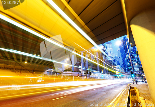 Image of futuristic urban city night traffic