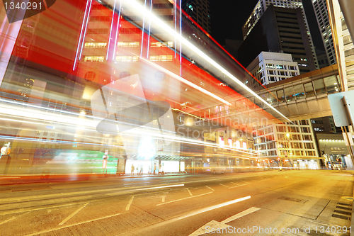 Image of Traffic through the city at night