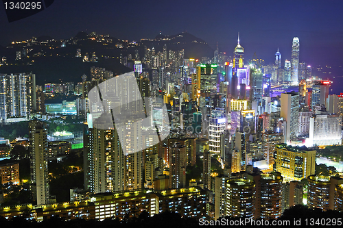 Image of Hong Kong downtown at night