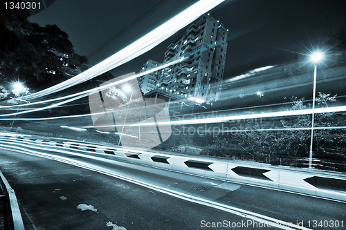 Image of traffic at city at night