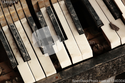 Image of broken piano keyboard