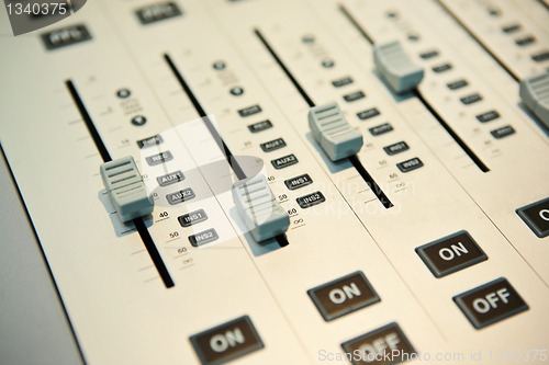 Image of audio mixing console