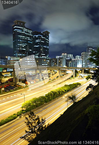 Image of traffic through downtown HongKong