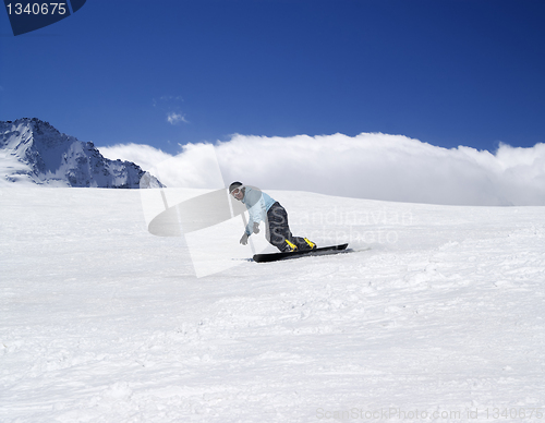 Image of Snowboarding in mountains