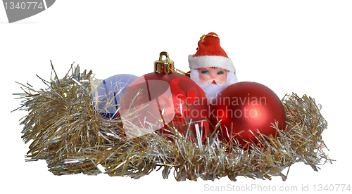 Image of Santa Claus and Christmas decorations