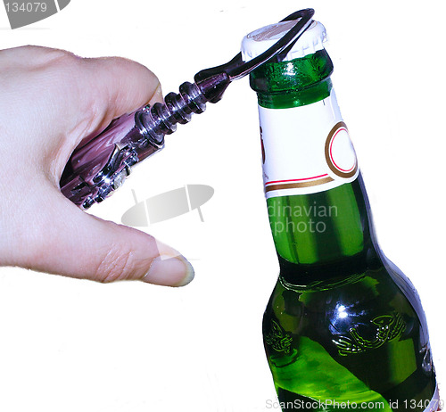 Image of opening a bottle of lager