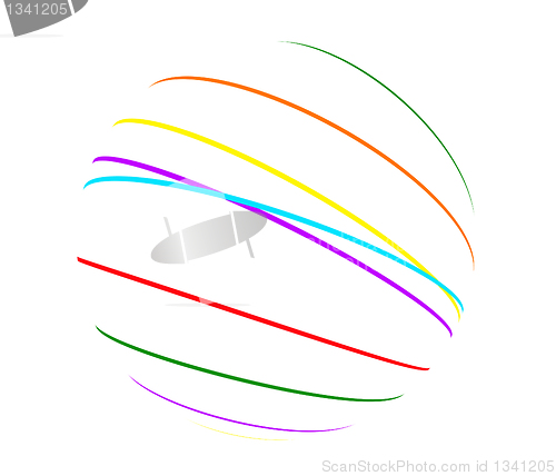 Image of abstract color lines sphere