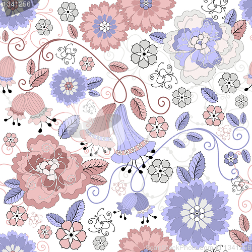 Image of Seamless pastel floral pattern