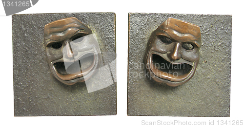 Image of bronze theater masks