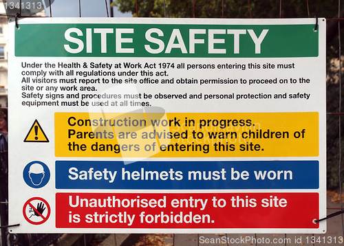 Image of Site safety sign