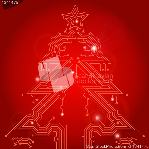 Image of Christmas Tree from circuit board