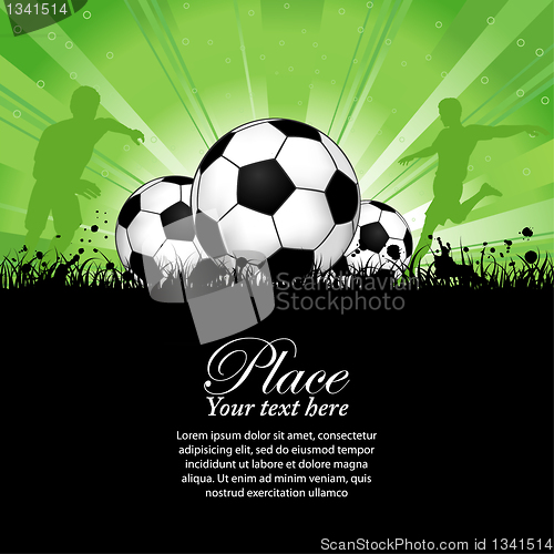 Image of Soccer Players on Grunge Background