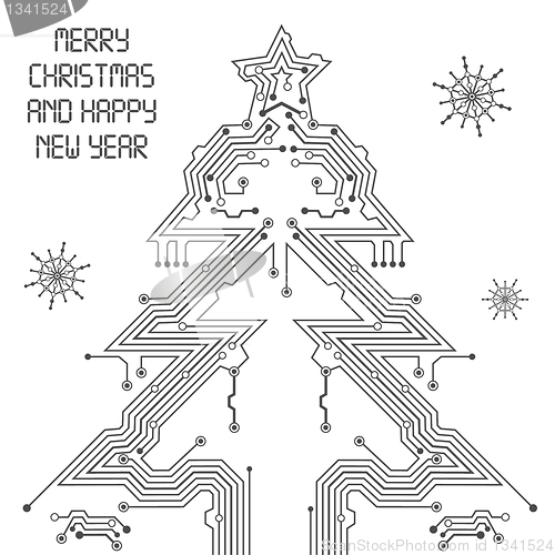 Image of Christmas Tree from circuit board