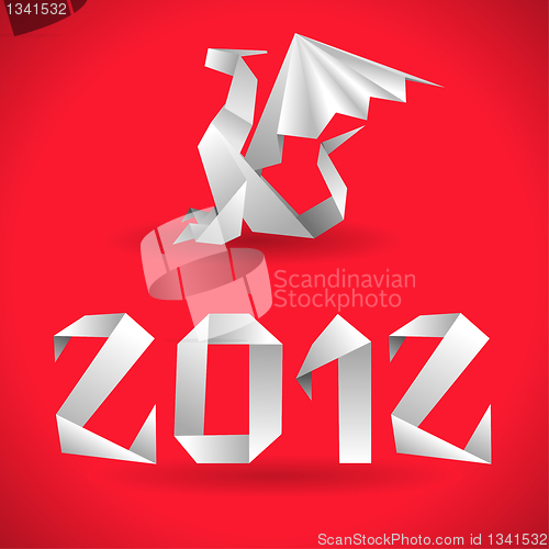 Image of Origami Dragon with 2012 Year
