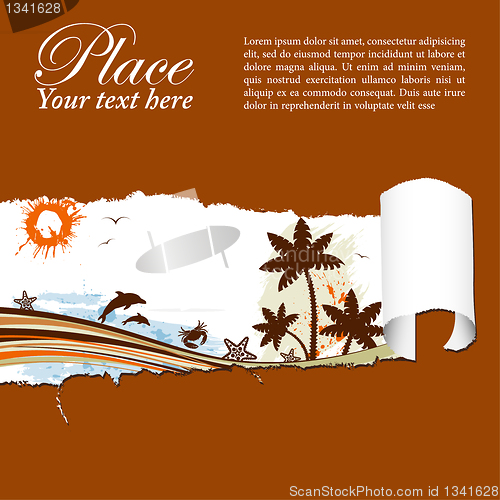 Image of Summer background through a hole in a paper