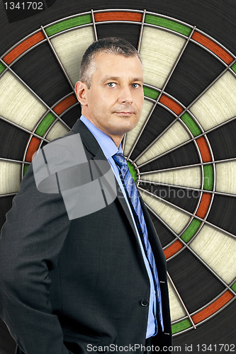 Image of business man dartboard