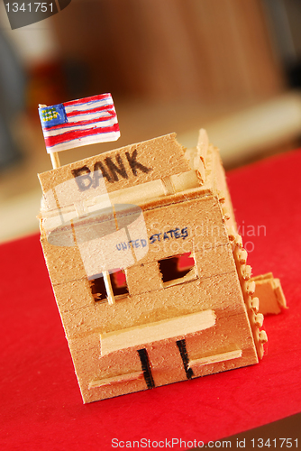 Image of Wooden model of bank