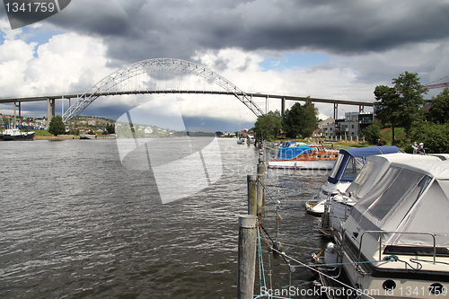 Image of Bridge over river in Fredrikstad, Norway.