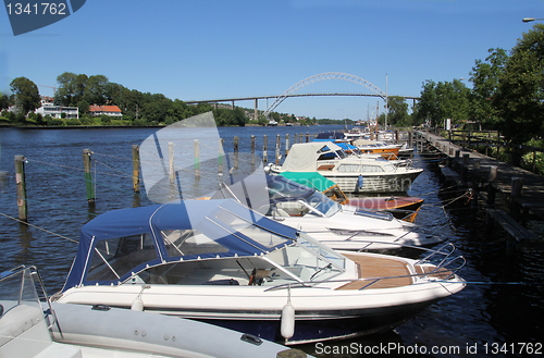 Image of Bridge over river in Fredrikstad, Norway.