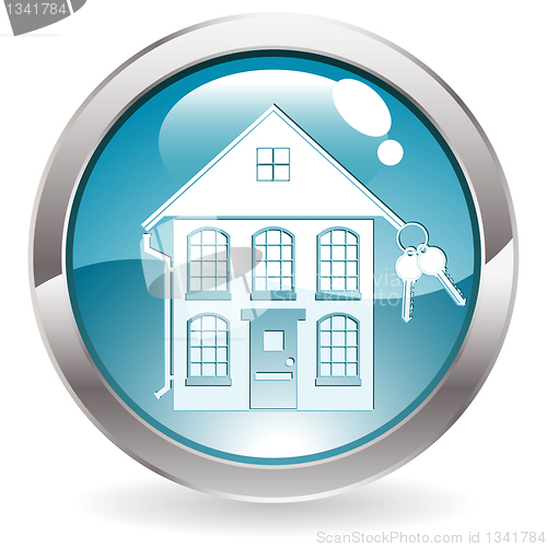 Image of Gloss Button with Home