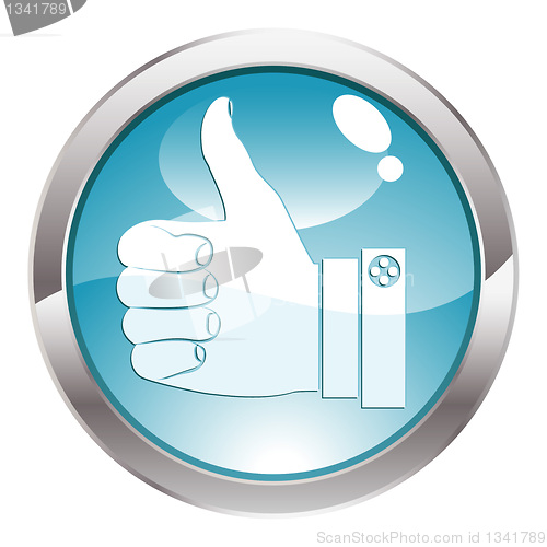 Image of Gloss Button with Hand