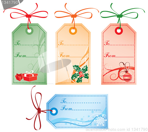 Image of Christmas Gift Tags, vector