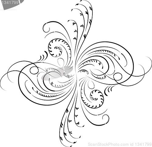 Image of Element for design, corner flower, vector