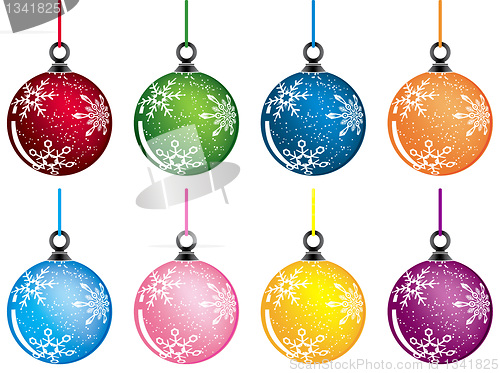 Image of Christmas baubles, vector