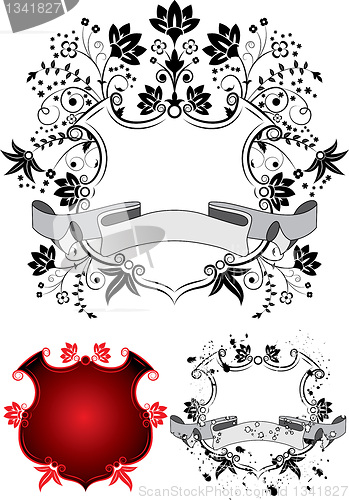 Image of Floral coat of arms, vector