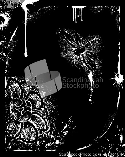 Image of Abstract grunge floral