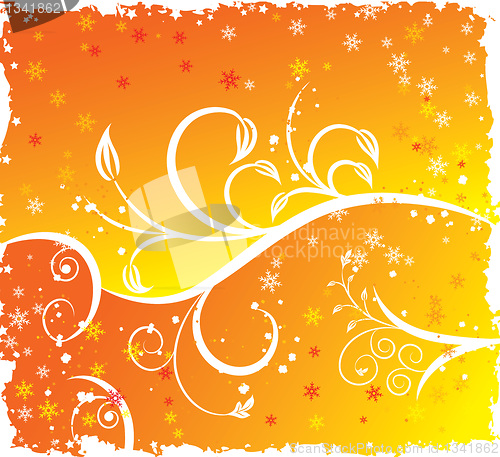 Image of Floral silhouette sexy girl, vector illustration