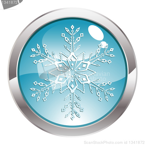 Image of Gloss Button with Snowflake