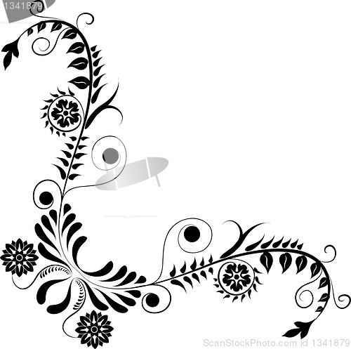 Image of Element for design, corner flower, vector