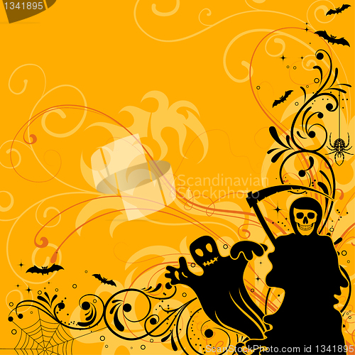 Image of Floral Halloween background
