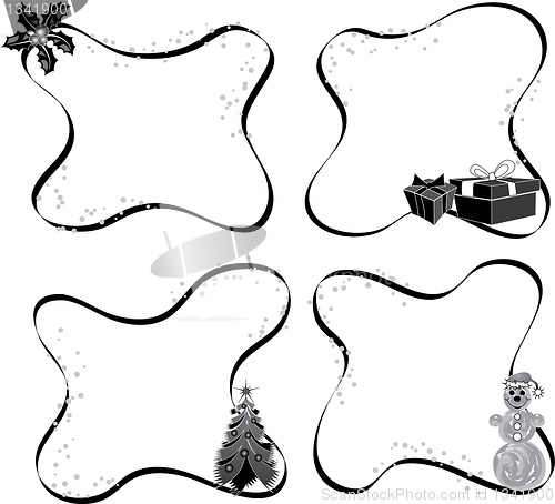 Image of Christmas frame, elements for design, vector