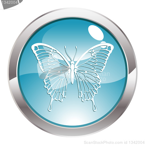 Image of Gloss Button with Butterfly