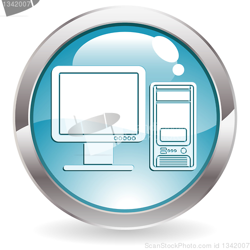Image of Gloss Button with Computer