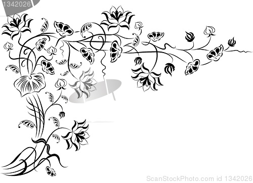 Image of Element for design, corner flower, vector