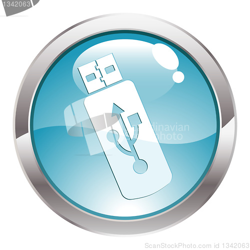Image of Gloss Button with USB Flash Drive