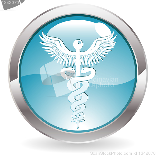 Image of Gloss Button with Medical sign