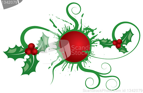 Image of Mistletoe grunge frame, elements for design, vector