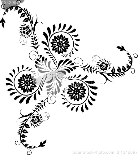 Image of Element for design, corner flower, vector