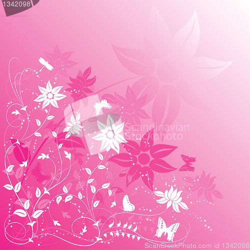 Image of Background flower with butterfly